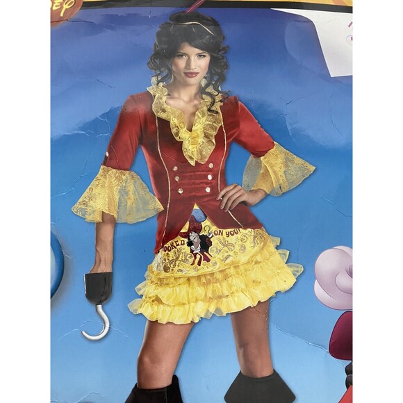 Sexy Disney Captain‎ Hook Costume Halloween S 4-6 Outfit Hook Pet Pirate Hat - Picture 1 of 5